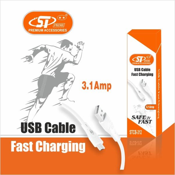 Micro 3.1 Amp Safe & Fast Charging Cable, Types: Micro USB, Brand: ST Prime, Quantity Slab: 20 Pcs, Models: Micro 3.1 Amp Safe & Fast Charging Cable