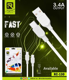 Type C 3.4 Amp Fast Charging Data Cable